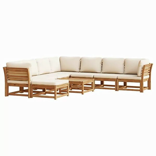 vidaXL Sofaelement 9-tlg. Garten-Lounge-Set mit Kissen Massivholz (1 St) günstig online kaufen