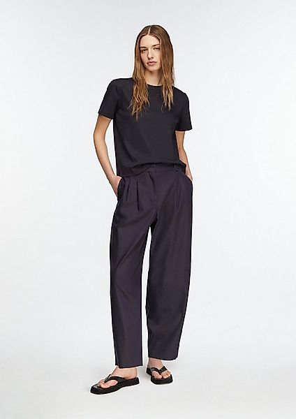 comma 7/8-Hose Hose Neue Barrel-Pleated-Hose aus strukturierter Baumwoll-St günstig online kaufen