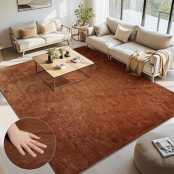 Simloveve Teppich Wohnzimmerteppich Einfarbiges Design, Rechteckig, günstig online kaufen