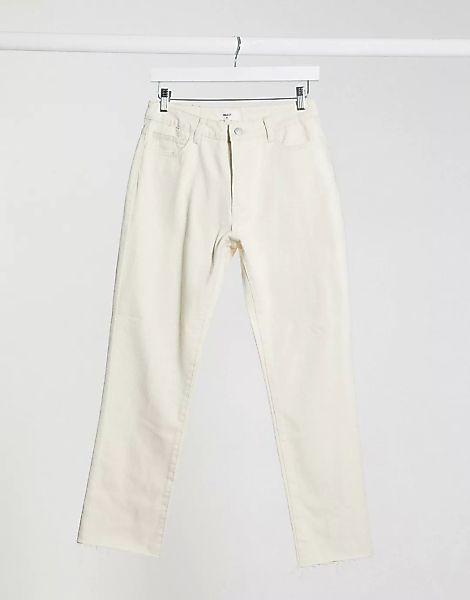 Object – Jeans mit geradem Bein in Ecru, Kombiteil-Weiß günstig online kaufen