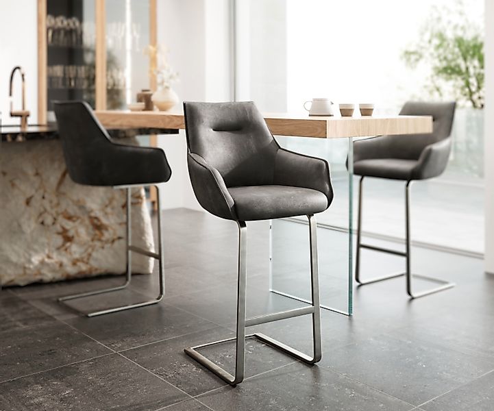 DELIFE Barhocker Alja-Flex, Freischwinger flach Edelstahl günstig online kaufen