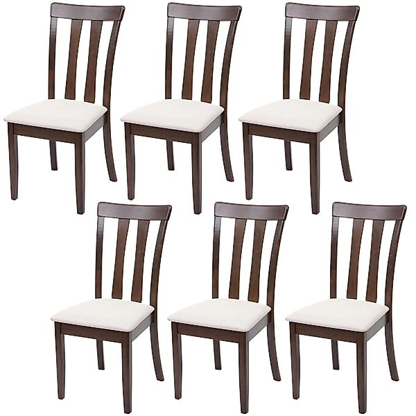 MCW Esszimmerstuhl G46 6er-Set Dunkles Gestell Beige günstig online kaufen