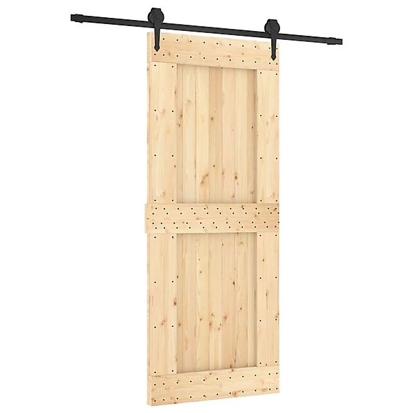 vidaXL Schiebetür mit Beschlag 85x210 cm Massivholz Kiefer 3203205 günstig online kaufen