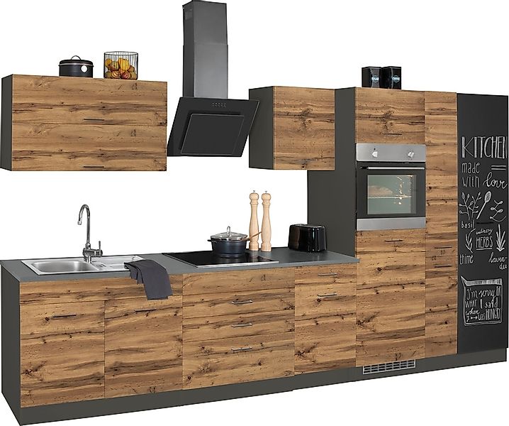 KOCHSTATION Küchenzeile "KS-Trier" mit E-Geräten, Breite 370 cm günstig online kaufen