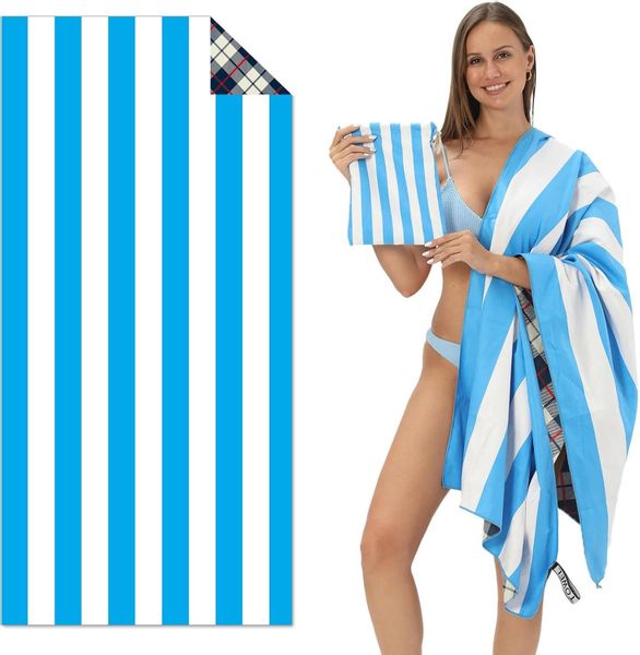 Coonoor Strandtuch Mikrofaser Doppelseitiges Samtstrandtuch Tragbares günstig online kaufen