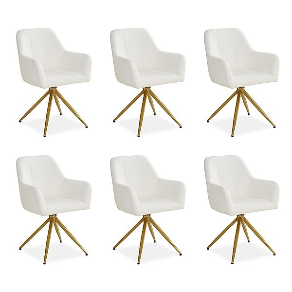 Homestyle4u Polsterstuhl Drehbar 6er Set in Beige 2732 günstig online kaufen