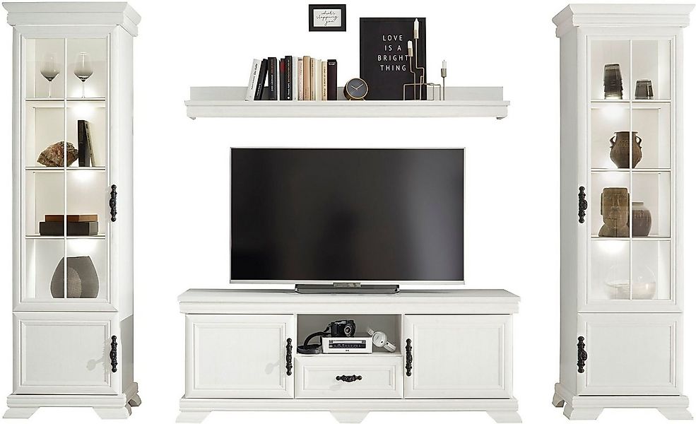 Home affaire Wohnwand Royal, (4-St., bestehend aus 2 Vitrinen, 1 Lowboard u günstig online kaufen