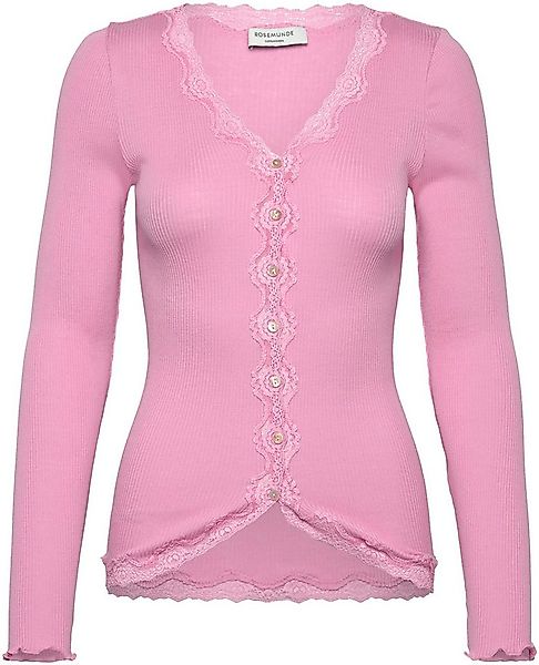 rosemunde Strickjacke Babette Silk Cardigan Vintage-Spitzenbesatz, Perlmutt günstig online kaufen