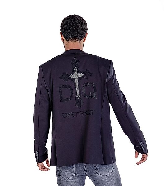 Denim Distriqt Sakko Designer Slim Fit Strass Herren Sakko Schwarz 48 günstig online kaufen