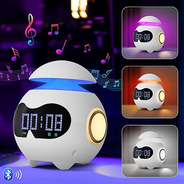 Jibenhome Wecker Kinderwecker Bluetooth LED Nachtlicht günstig online kaufen