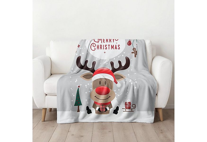 Wohndecke Merry Christmas flauschig 150x200 cm, Geschenk für Frauen und Män günstig online kaufen