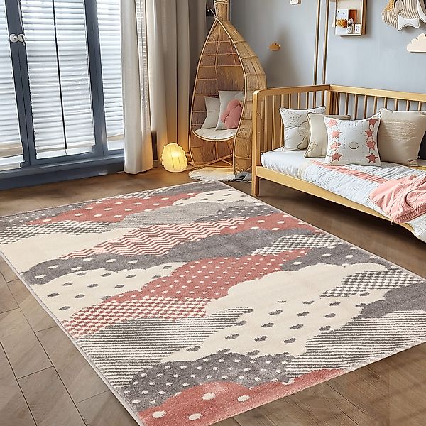 Carpettex Kinderteppich Wolken Design, Läufer, Höhe: günstig online kaufen