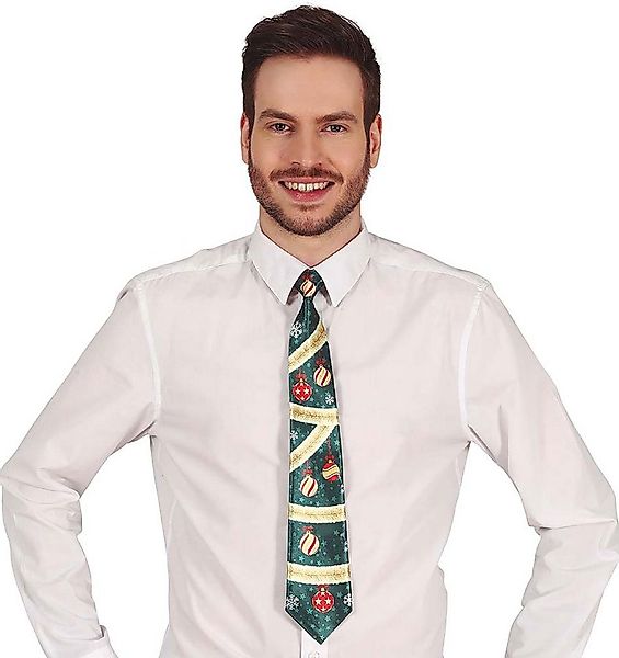 Karneval-Klamotten Kostüm Krawatte Weihnachten grün gold Weihnachtskügel, W günstig online kaufen
