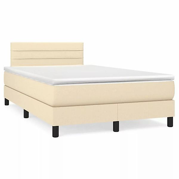 vidaXL Boxspringbett mit Matratze Creme 120x200 cm Stoff1373055 günstig online kaufen