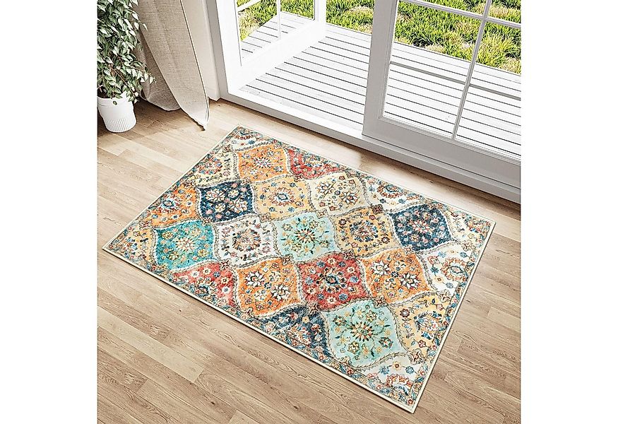 GarveeMore Teppich MosaikBlüte, rechteckig, Höhe: 5 mm, Mix aus Orient-, Bo günstig online kaufen