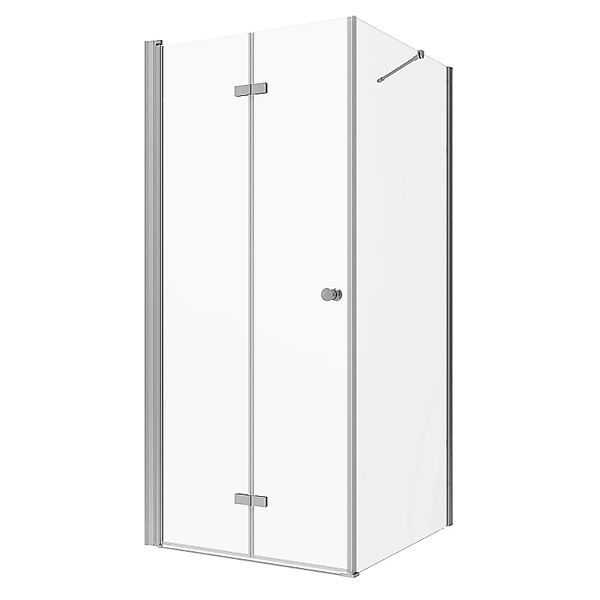Aquabatos Eckdusche Falttür mit Seitenwand Duschkabine Eckeinstieg Rahmenlo günstig online kaufen