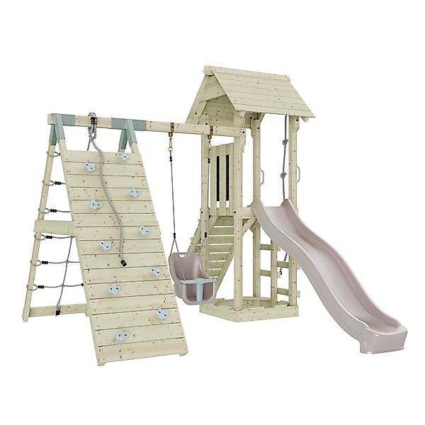 OutdoorToys Spielturm Trondheim mit Babyschaukel Altrosa günstig online kaufen