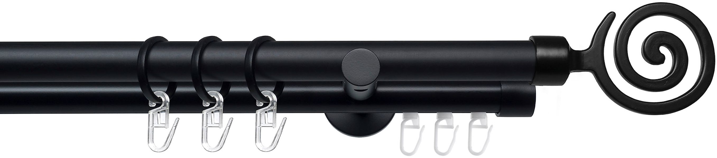 Liedeco Gardinenstange »Stilgarnitur 20 mm Blues Eric« Ø 2 mm 2 läufig-läuf günstig online kaufen