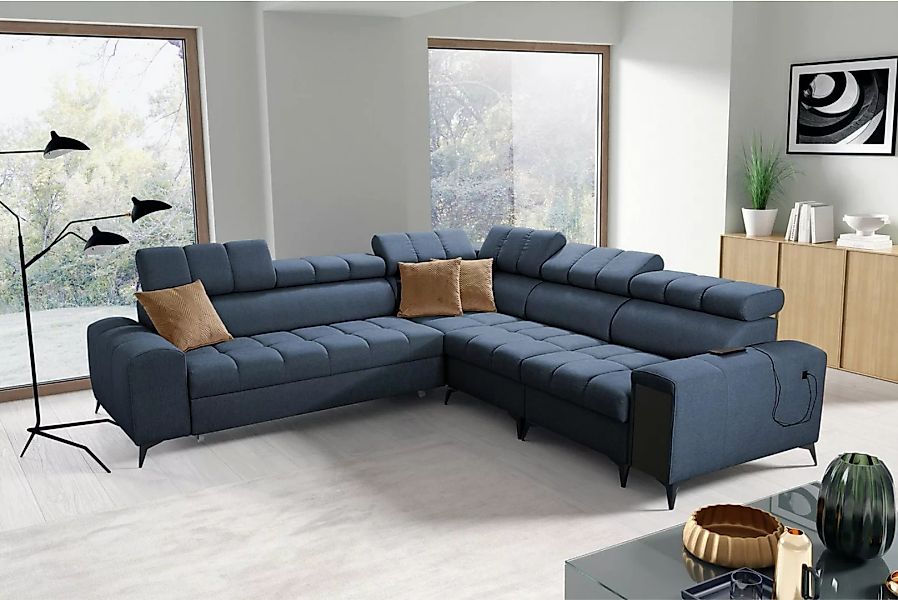 Kaiser Möbel Ecksofa Designer-Ecksofa mit Schlaffunktion und Bar GRECO III günstig online kaufen