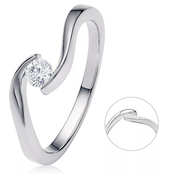 ONE ELEMENT Diamantring "0,20 ct Diamant Brillant Spannfassung Ring aus 585 günstig online kaufen