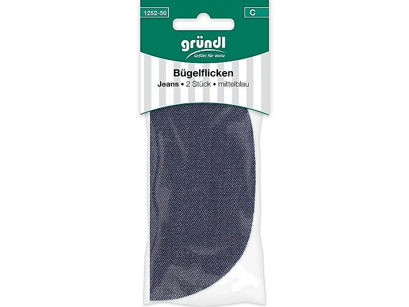 Gründl Patchies Gründl Bügelflicken Jeans 2 Stück mittelblau, 100 % Baumwol günstig online kaufen