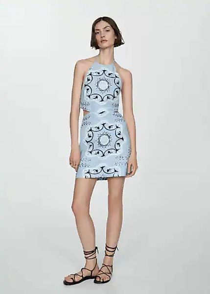 Gemustertes Kleid mit Cut-Out-Details günstig online kaufen
