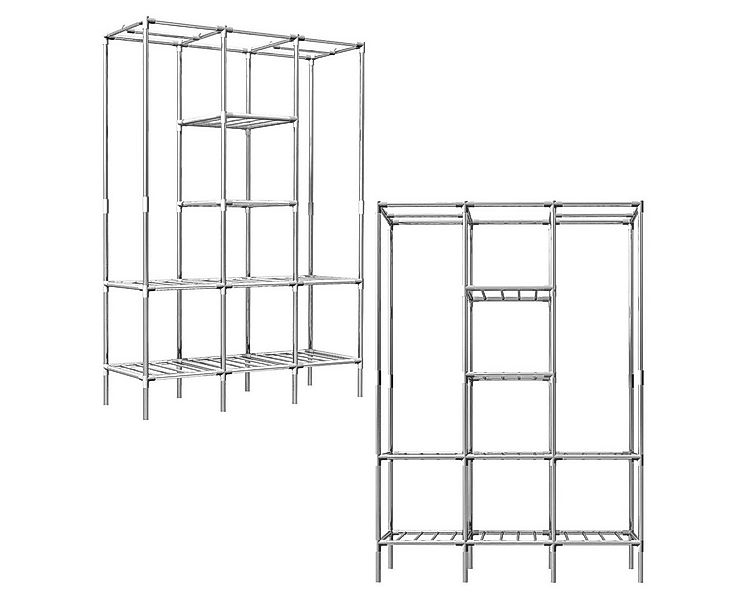 eyepower Kleiderständer 178 x 128 x 45 cm Offener Schrank - Metall Steckreg günstig online kaufen