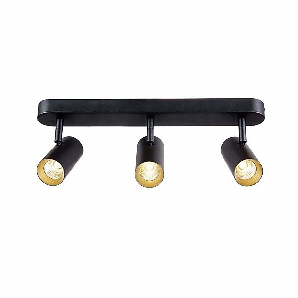 LED Led Wand- und Deckenleuchte Noblo in Schwarz und Gold 3X 19W 7080Lm günstig online kaufen