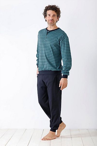 Hajo Schlafanzug Herren Schlafanzug mit Bündchen Premium Cotton Interlock günstig online kaufen