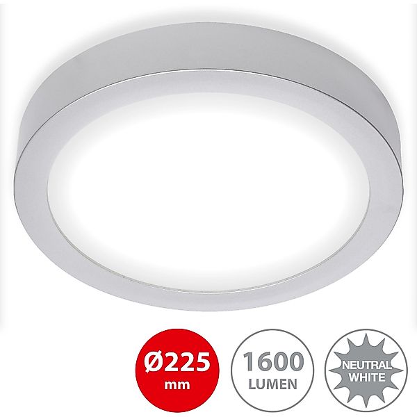 Briloner LED-Decken- & Wandlampe Fire Chrom Matt Neutralweiß günstig online kaufen