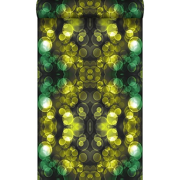 Origin Wallcoverings Tapete Kaleidoskopmuster Gelb und Grün 53 cm x 10.05 m günstig online kaufen
