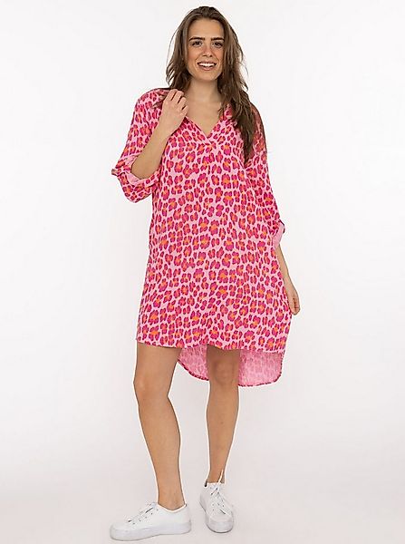 Zwillingsherz Blusentop "Rom" Turn-Up Ärmel, V-Neck. Leo-Muster, Musselin günstig online kaufen