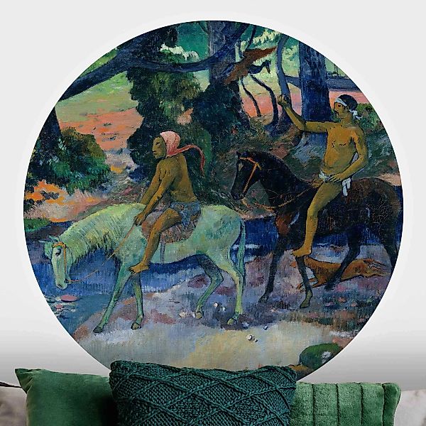 Runde Fototapete selbstklebend Paul Gauguin - Die Flucht günstig online kaufen