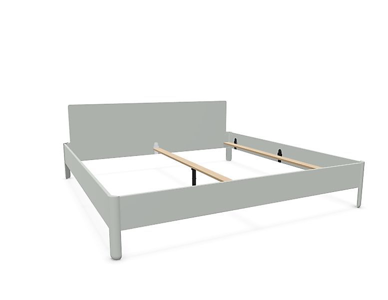 NAIT Doppelbett farbig lackiert Lichtergrau 200 x 210cm Mit Kopfteil günstig online kaufen