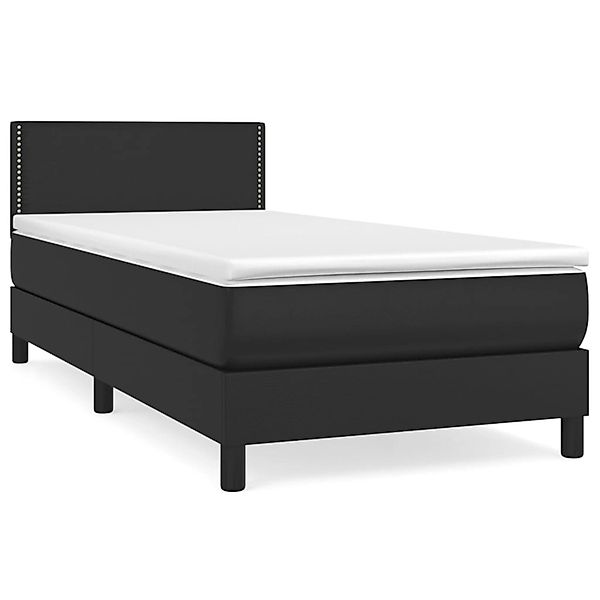 vidaXL Boxspringbett mit Matratze Schwarz 80x200 cm Kunstleder1389737 günstig online kaufen