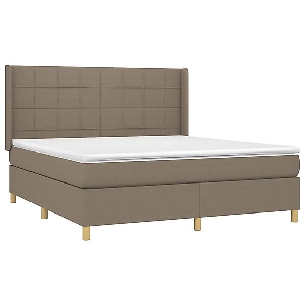 vidaXL Boxspringbett mit Matratze & LED Taupe 160x200 cm Stoff 3138889 günstig online kaufen