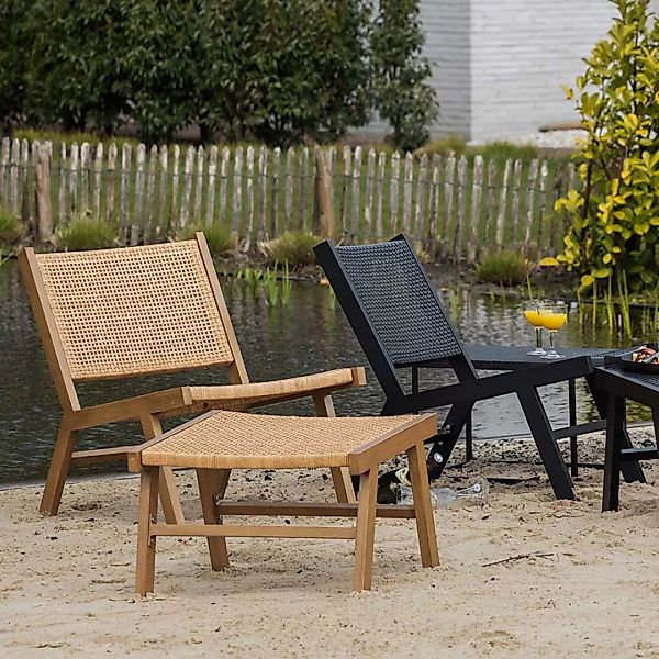 Skandi Garten Sessel Set aus Aluminium Kunstrattan Geflecht (2er Set) günstig online kaufen