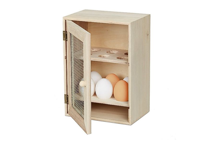 relaxdays Vorratsschrank Holz Eierschrank natur günstig online kaufen