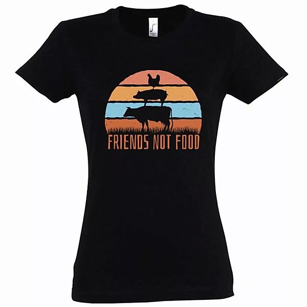 Youth Designz T-Shirt Friends Not Food Damen Shirt mit trendigem Frontprint günstig online kaufen