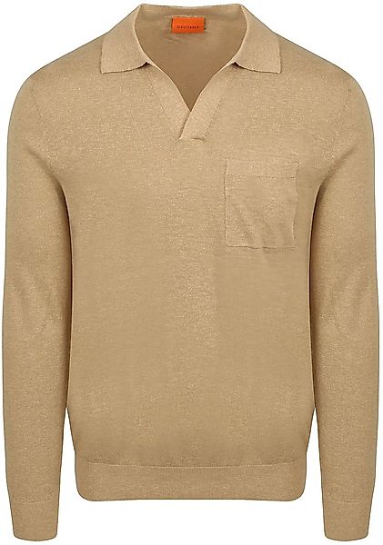 Suitable Longsleeve Knitted Poloshirt Riva Pocket Sand - Größe L günstig online kaufen