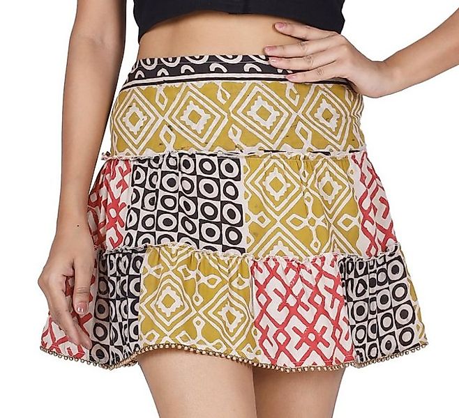 Guru-Shop Minirock Minirock mit Perlen, bedruckter Patchwork Boho.. alterna günstig online kaufen