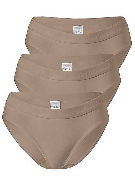 Yenita® Bikinislip Damen Slips mit elastischem Logobund (3-St) in angenehme günstig online kaufen