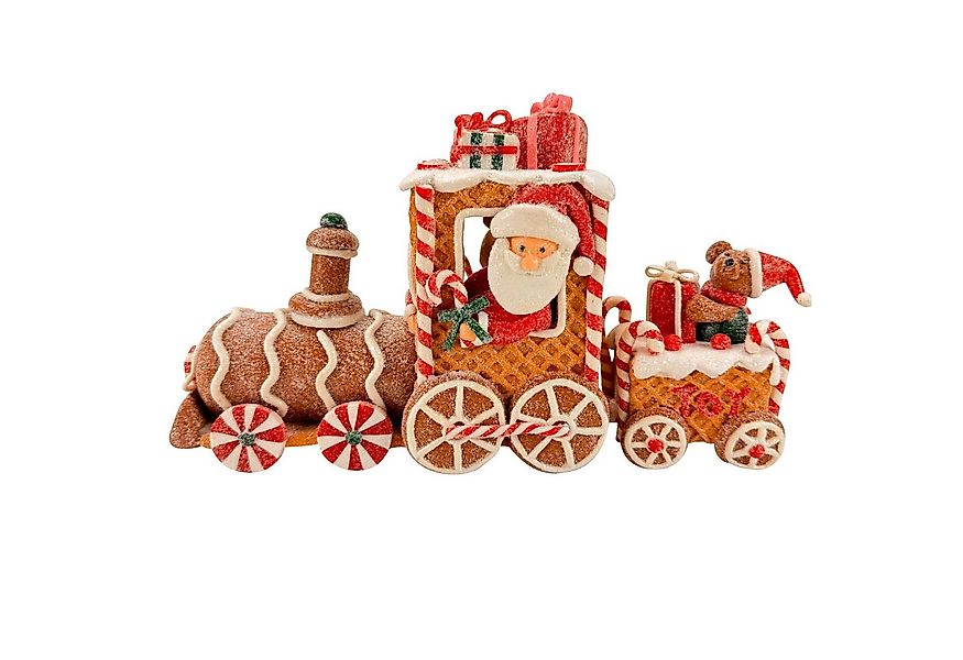 Online-Fuchs Dekofigur Lebkuchenzug mit Weihnachtsmann & Glitzer - Lebkuche günstig online kaufen