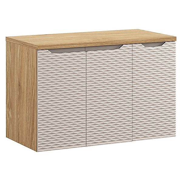 Lomadox Waschbeckenschrank OLUO-56-BEIGE Waschtischunterschrank, 90cm, Eich günstig online kaufen