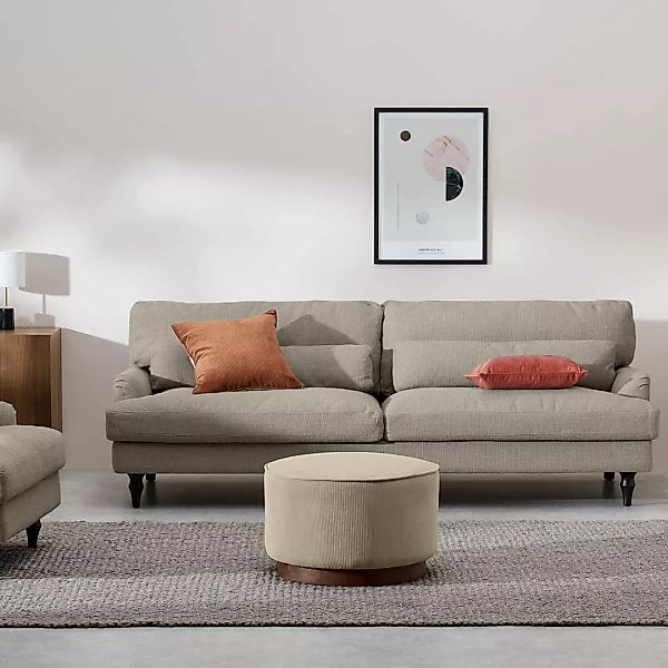 Tamyra 3-Sitzer Sofa, Gerstengelb und Schwarz - MADE.com günstig online kaufen