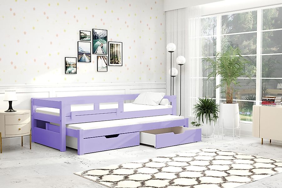 thematys Kinderbett mit Rausfallschutz und Ausziehbett günstig online kaufen