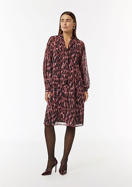 comma Minikleid Gemustertes Chiffonkleid mit Schluppe günstig online kaufen
