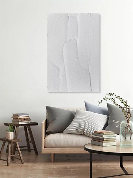 Poster / Leinwandbild - White Textures 3 - Abstract Shapes günstig online kaufen