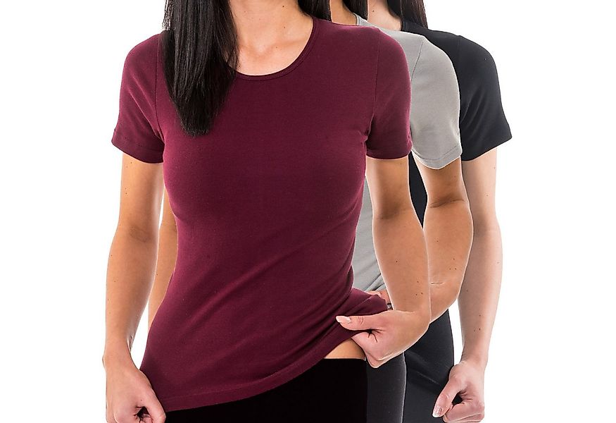 HERMKO Unterziehshirt 1800 (Pack, 3er) Bio-Baumwolle kurzarm Shirt Rundhals günstig online kaufen