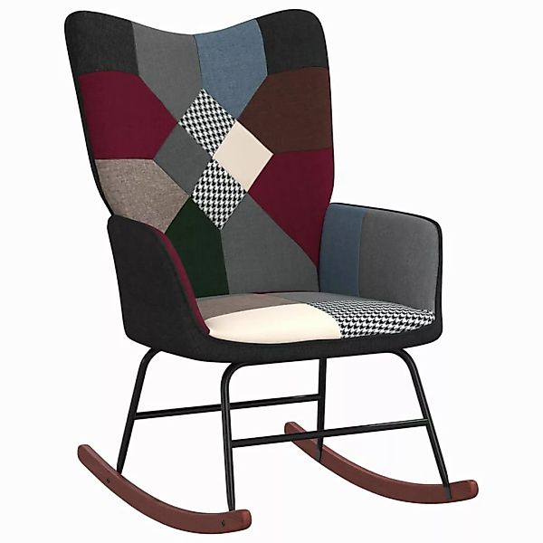 vidaXL Schaukelstuhl Schaukelsessel mit Hocker Patchwork günstig online kaufen
